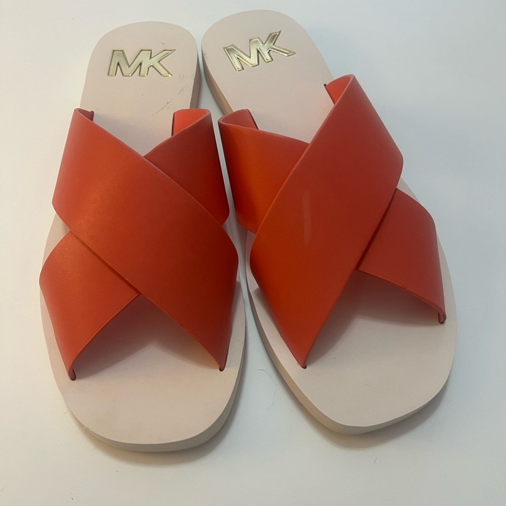 Michael Kors Women's Vibrant Orange Slide Sandals